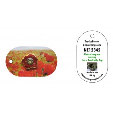 Remembrance Poppy Photo Trackable Tag (by NE Geocaching Supplies)